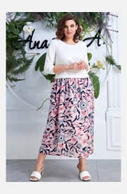 Платье Anastasia 617 белый цветы